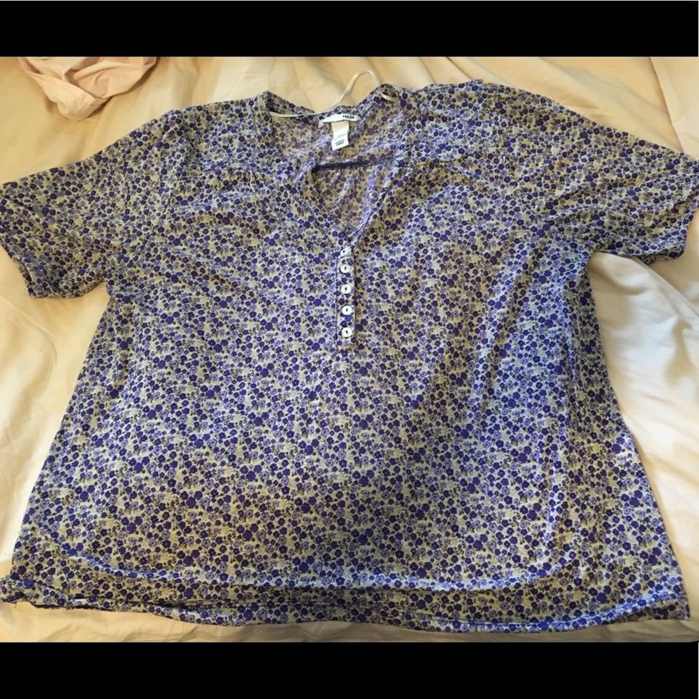 H&M Purple Flowered Top Size L